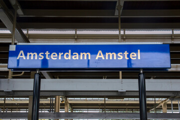 Billboard Amsterdam Amstel Station At Amsterdam The Netherlands 2019