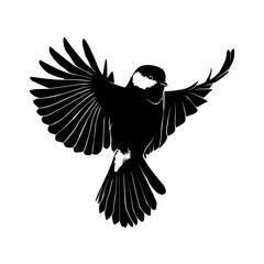 Fototapeta premium Flying bird continuous line drawing element isolated on white background for decorative element. Vector illustration of animal form in trendy outline style.