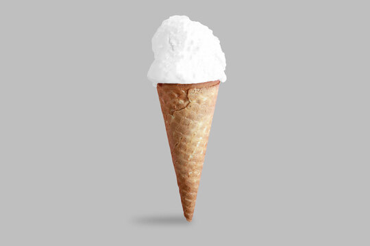 Ice Cream Cone Mockup Isolated On A Background .3d Rendering.