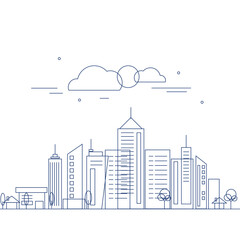 Obraz premium Cityscape, Modern building in the city skyline