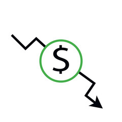 dollar sign with arrow