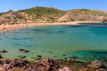 Isola di Minorca, Baleari, Spagna, spiaggia di Cavaleria