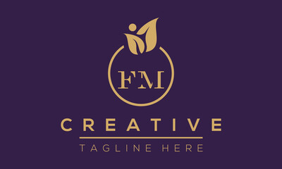 Modern unique creative letter FM logo design.FM letter logo Design  Vector Icon.