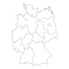 Fototapeta na wymiar Germany map icon, geography blank concept, isolated graphic background vector illustration .
