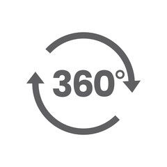 simple 360 ​​degree icon on white background