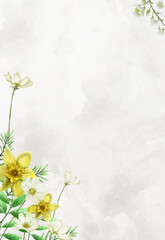 wedding invitation template yellow flowers