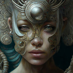 Beautiful woman in carnival mask, gen art