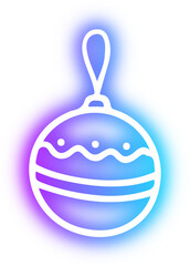 Collection of Christmas doodles neon