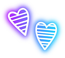 Collection of Christmas doodles neon