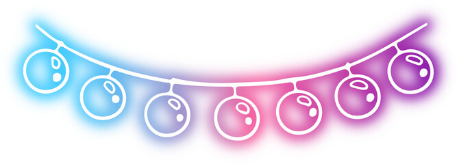 Collection of Christmas doodles neon