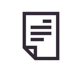 Document symbol and paper icon simple outline linear.
