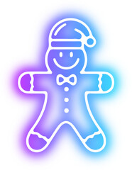 Collection of Christmas doodles neon