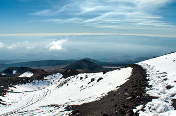 Slope of mount Etna volcano, Sicily, Italy