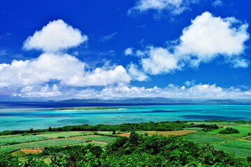 沖縄県小浜島大岳展望台からの景色