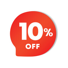 10% off. Discount price icon. Sales for retail, store. Special offer vector
