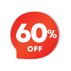 60% off. Discount price icon. Sales for retail, store. Special offer vector