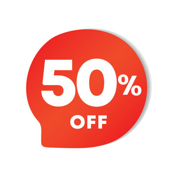 50% off. Discount price icon. Sales for retail, store. Special offer vector