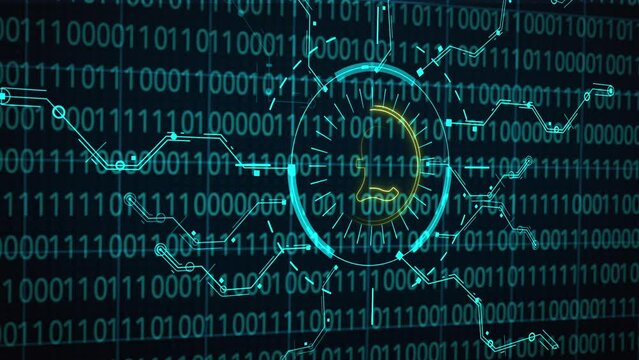 Funt icon. Technical environment programming, binary code in the future. Modern technology hex code concept. Digital abstract background.