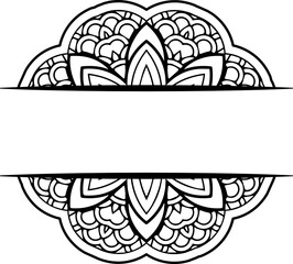 Fototapeta premium Get crafting with this Mandala Wreath Monogram Split and Heart Arrow SVG Bundle For Cut File Circle Border Wreath SVG Monogram Flower Border incorporate this design to apparel, scrapbooks or decals