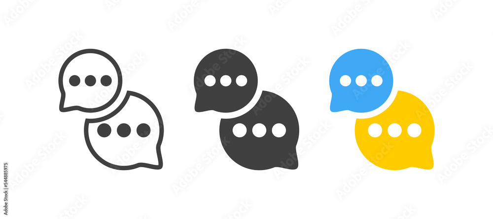 Poster chat - vector icon. chat messages. speech bubbles symbols. talk bubble speech icon. vector illustrat