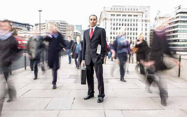 London Professionals, Business Pace. Abstract portrait of a smartly dressed business man in his...