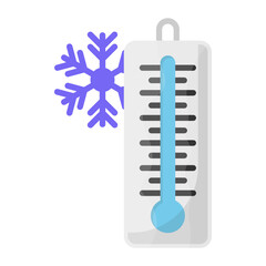 Freezing Point or Temperature Scales Concept, Coldest weather of the season Sign vector color icon design, Winter Season Element symbol, Snowboarding Equipment Sign, extreme sports stock illustration