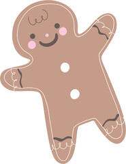 Christmas festive art illustration for decorative design of cute ginger cookie