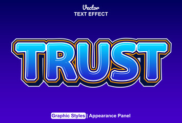 trust text effect with graphic style and editable.