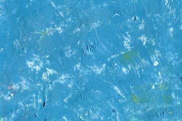 Abstract horizontal grunge decorative background made of blue plaster, acrylic