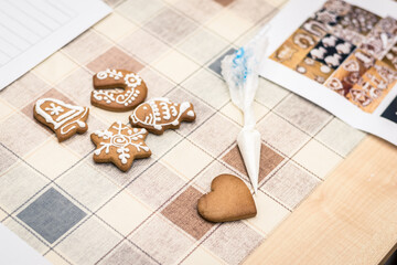glazed gingerbread cookies for Christmas holidays