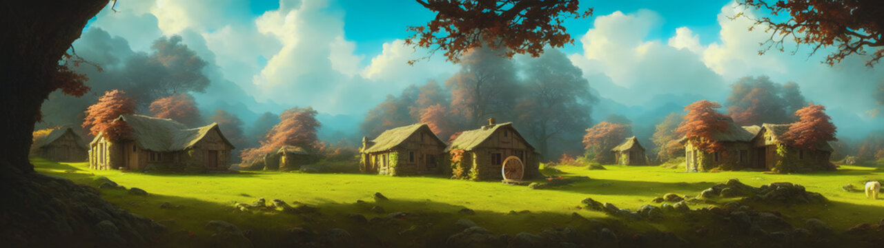 Artistic concept painting of a fantasy house 