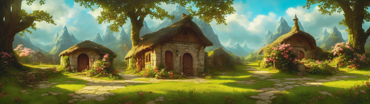 Artistic concept painting of a fantasy house 