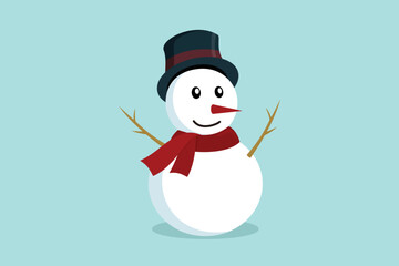 snowman vector illustration in flat design style