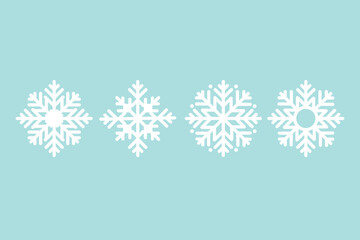 Snowflake vector icon on blue background