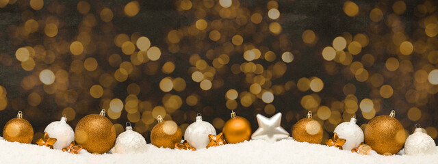 Festive ornaments advent celebration holiday holidays banner greeting card panorama long - Many...