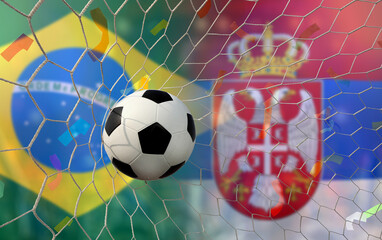 Football Cup competition between the national Brazil  and national Serbia.