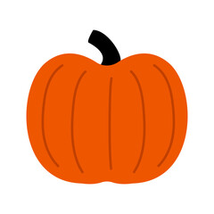 Halloween pumpkin. Funny faces. Autumn holidays. Pumpkin on white background. Symbol of the Halloween holiday. Orange pumpkin with smile for your design for the Halloween.