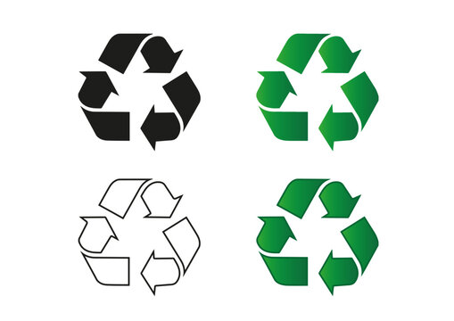 Recycle, Recycling icons set, recycling arrows. A symbol of ecology, naturalness, purity.
