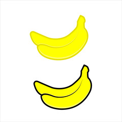 Fresh bananas cartoon on white background.