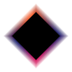 Glowing blue, orange and pink light square effect. Vibrant square neon frame. Blue square effect banner. Vector eps10