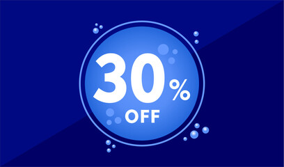 30% off, Thirty percent off blue