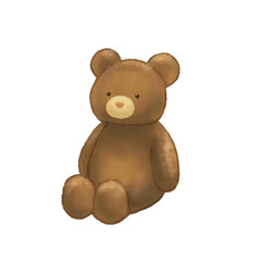 brown teddy bear isolated on white