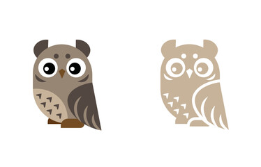 Squeezing owl (vector, logo, illustration)