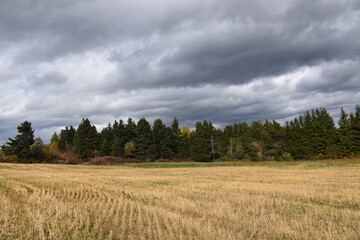 A cloudy sky in October, Sainte-Apolline, Québec, Canada