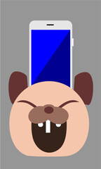 Bear phone stand isolated on grey background