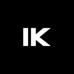 IK letter logo design with black background in illustrator, vector logo modern alphabet font overlap style. calligraphy designs for logo, Poster, Invitation, etc.