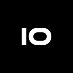 IO letter logo design with black background in illustrator, vector logo modern alphabet font overlap style. calligraphy designs for logo, Poster, Invitation, etc.