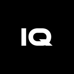 IQ letter logo design with black background in illustrator, vector logo modern alphabet font overlap style. calligraphy designs for logo, Poster, Invitation, etc. - obrazy, fototapety, plakaty