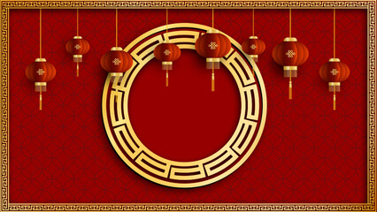 Red Chinese new year background illustration vector image