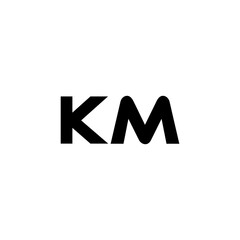 KM letter logo design with white background in illustrator, vector logo modern alphabet font overlap style. calligraphy designs for logo, Poster, Invitation, etc.